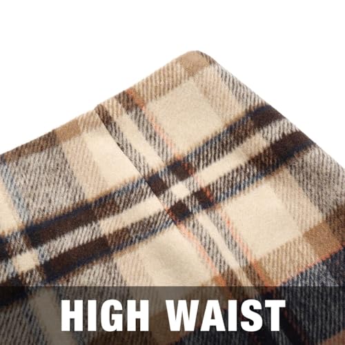 Image of IDEALSANXUN Womens High Waist Plaid Skirt Bodycon Pencil Wool Mini Skirts