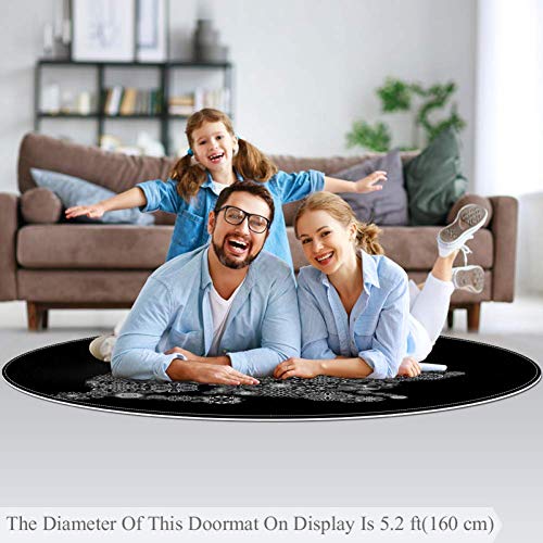 Tapis avec flocons de neige en tissu polyester résistant de 160cm - 5