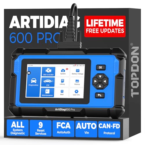 TOPDON ArtiDiag600 Pro, OBD2 Scanner Diagnostic Tool for All Systems, Code Reader Scan Tool with 9...