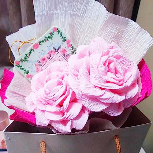 Humyeam CREPE PAPER FLOWER DIY KITS 7 Rolls Rainbow Bright Colors Crepe Paper 2 Rolls Green Floral Tape And 50 Green Floral Iron Wire thumb #3