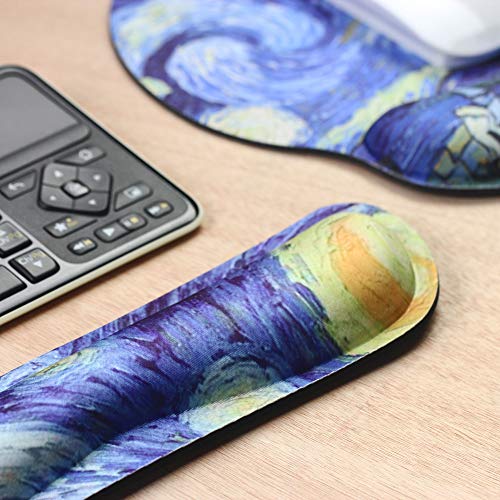 Lizimandu Keyboard Wrist Rest Pad and Mouse Wrist Rest Support Mouse Pad - Ergonomic Support - Premium Quality Foam - Durable & Comfortable & Lightweight for Easy Typing & Pain Relief(Starry Sky) - Thumbnail 4