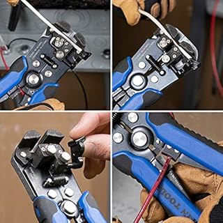 Klein Tools 11061 Self-Adjusting Stripper/Cutter, Heavy Duty, for 10-20 AWG Solid, 12-22 AWG Stranded, and Romex Wire 12/2 and 14/3