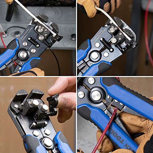 Klein Tools 11061 Self-Adjusting Stripper / Cutter, Heavy Duty, for 10-20 AWG Solid, 12-22 AWG Stranded, and Romex Wire 12/2 and 14/3 by KLEIN TOOLS - Image 3