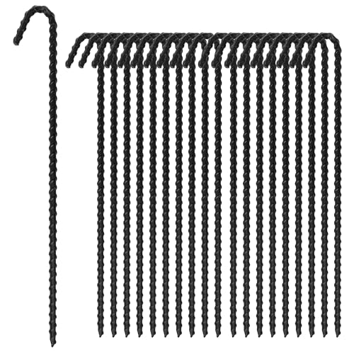 10 Pack de Estacas para Tienda de Acero Reforzado POSEOFFR, 10 Pulgadas, Negro miniatura 1