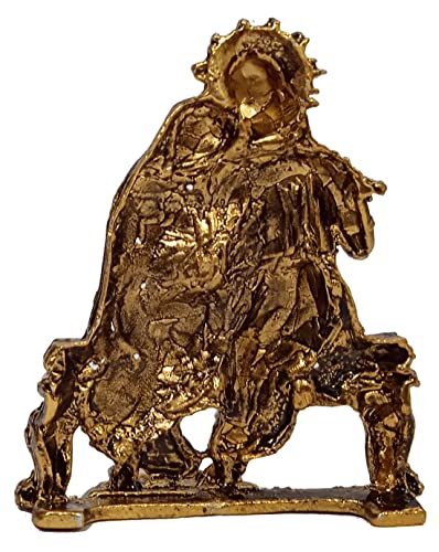 Estatua metálica Radha Krishna con piedras brillantes miniatura 4