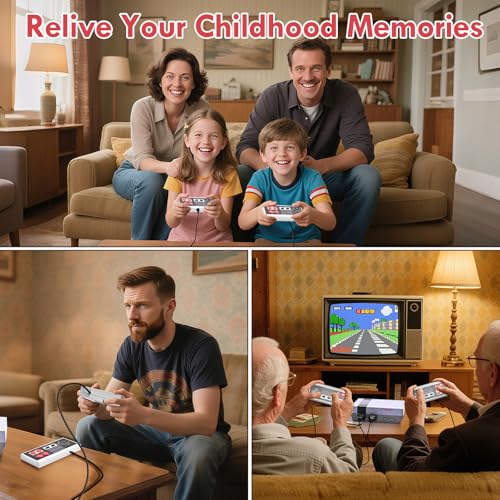 Retro Gaming Console with 621 Built-in Games, Retro Game Console for NES, HDMI Classic Mini Entertainment System for Nintendo, Plug and Play with Dual Controllers - Image 3