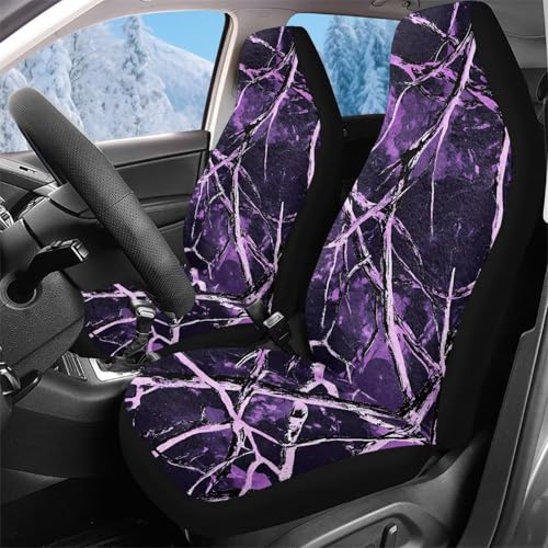 Housses de siège de voiture motif camouflage violet lavables pour rafraîchir un intérieur usé