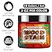 GOODTAKE 10 Colors Wood Stain Powder Ultimate Kit | Ultra Concentrated 2-5% Mix Ratio in 2oz Jars | Create Endless Colors for Woodworking, Furniture Restoration & Art | Just Add Water to Activate