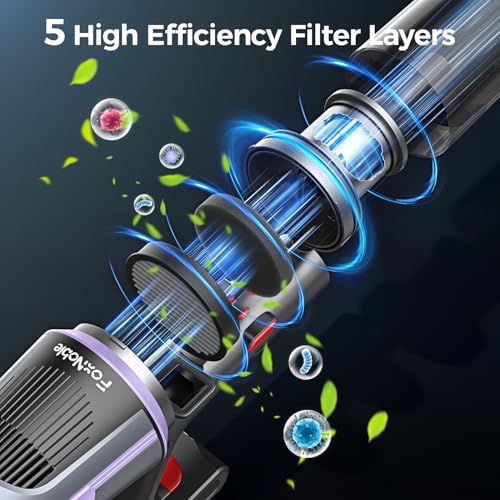 Cordless Vacuum Cleaner,MAX 50Mins Runtime Vacuum Cleaners for Home,Lightweight Vacuum 30KPA Rechargeable Stick Vacuum with LED Tangle-Free Upright, Suitable for Pet Hair/Carpet/Hardwood Floor