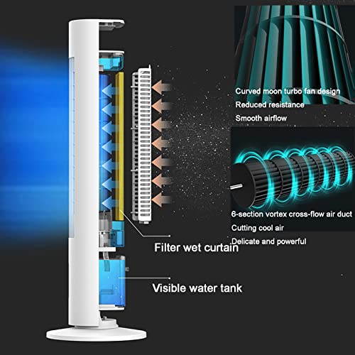 Ventilador de torre con mando a distancia, temporizador de 7 horas, 3 velocidades, oscilante para dormitorio y oficina - imagen 5