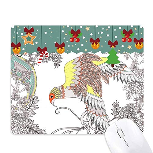 Tapis de souris en caoutchouc fleurs et oiseau aux finitions soignées