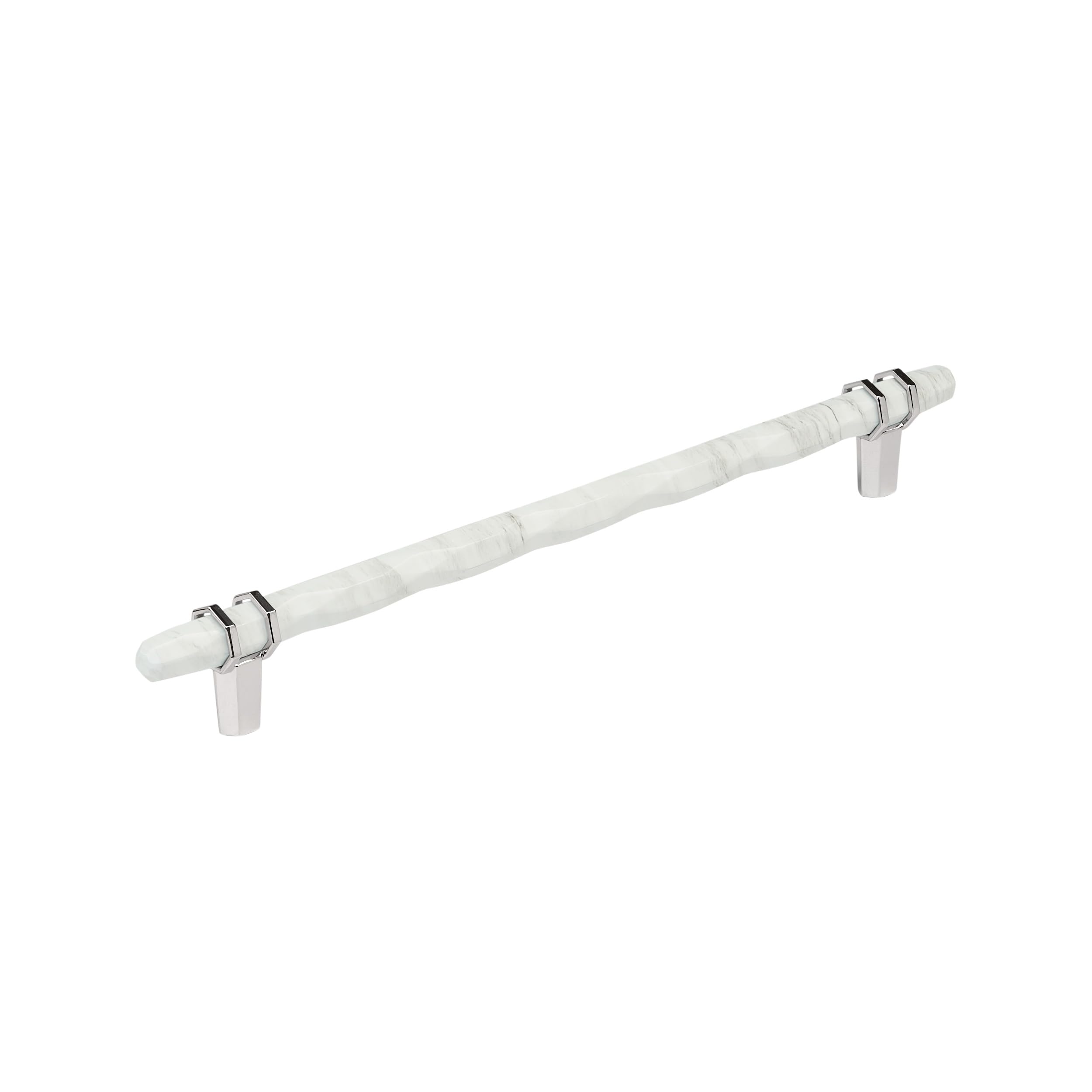 Amerock 10-1/16" Carrione Marble White/Polished Chrome Drawer Pull
