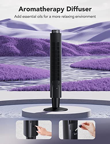GoveeLife Smart Tower Fan 2023 Upgraded, 42 Inch WiFi with Aromatherapy and Temp Sensor, Oscillating 8 Speeds 4 Modes up to 25ft/s, 24H Timer Tower, 27dB Quiet Floor for Bedroom 6 GoveeLife Smart Tower Fan 2023 Upgraded, 42 Inch WiFi with Aromatherapy and Temp Sensor, Oscillating 8 Speeds 4 Modes up to 25ft/s, 24H Timer Tower, 27dB Quiet Floor for Bedroom - Image 5