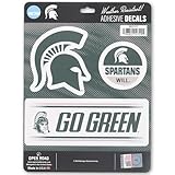Michigan State University Team Spirit Adhesive Decals - Fun Set of Michigan State Stickers for Car, Window or Laptop