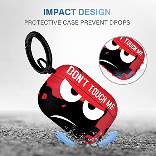 Image of for Airpods Pro 2nd Generation Case 2022, Don't Touch Me for Airpods Pro 2 Cover with Keychain Soft Cute Shockproof Cover for Women Men Compatible Apple AirPod Pro 2,red