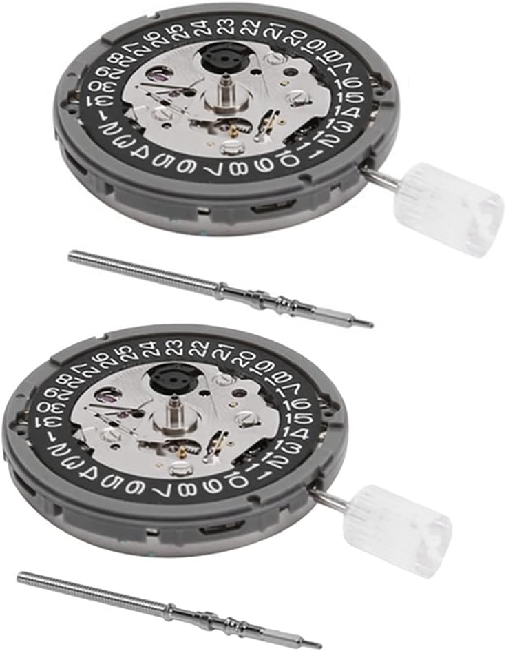 2Pcs NH35 NH35A Mechanical Watch Movement - High Precision, 24 Jewels, Automatic, Date at 3, Perfect for DIY Watch Repair & Custom Builds