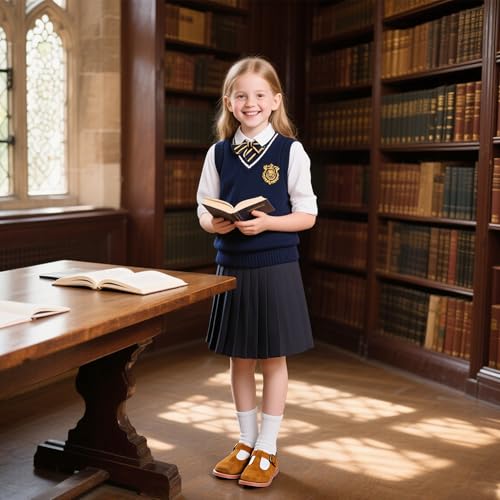 Image of Kiderence Toddler Girl Mary Jane School Uniform Dress Shoes Oxford Flats
