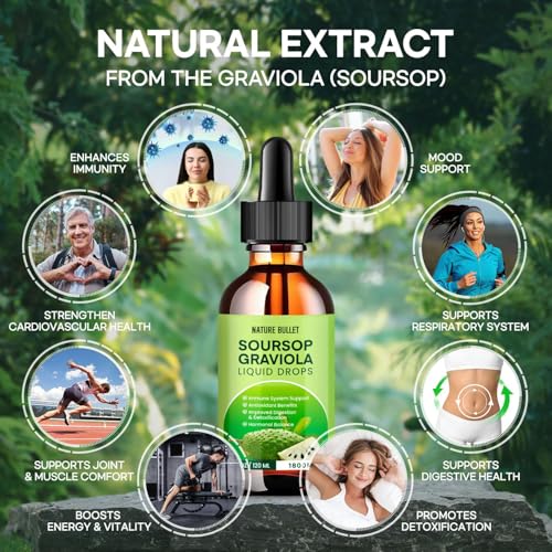 Soursop Bitters Liquid Organic Extract: Soursop Graviola Liquid Drop for Cell Support & Regeneration Immune System and Gut Health 120 ML