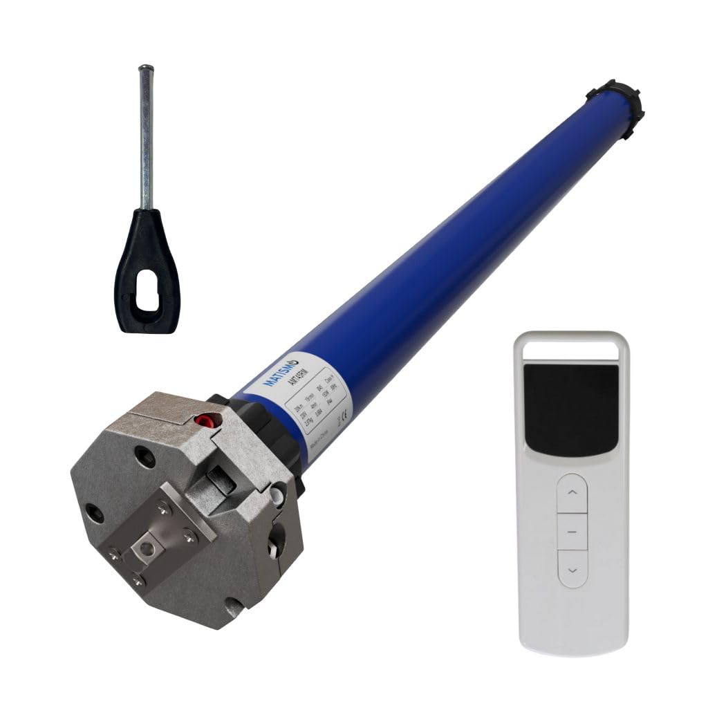 MATISMO Motor toldo con mando y desbloqueo de emergencia - Hasta 100 Kg - 50 Nm (Adaptador 70 mm ojiva)