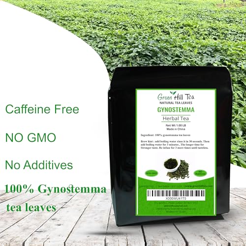 Green Hill Tea Jiaogulan Loose Leaf Tea - Caffeine-Free Ginseng Variety - Pure Gynostemma Herbal Tea – Non GMO - Image 4