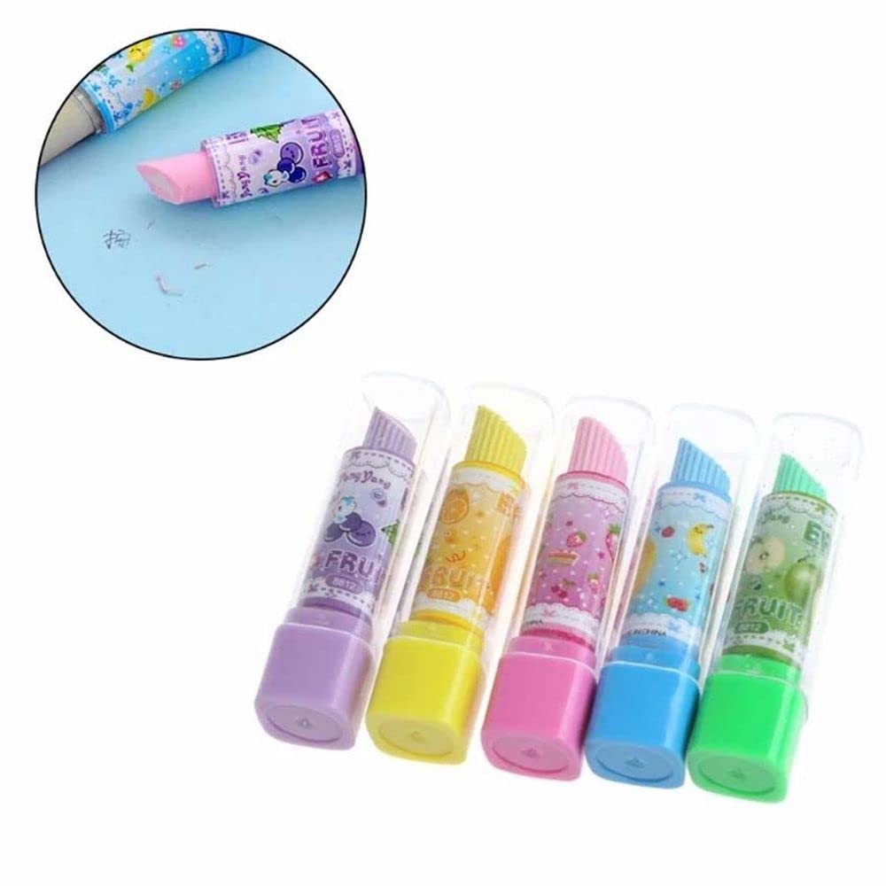 1 borrador giratorio de goma para pintalabios Kawaii para estudiantes