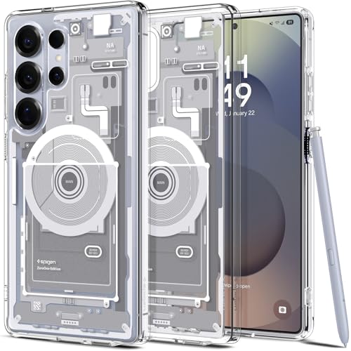 Spigen Galaxy S25 Ultra �P�[�X Magfit�Ή� �N���A �X�g���b�v�z�[�� �ČRMIL�K�i �E���g���E�n�C�u���b�h�E�}�O�t�B�b�g ACS08958 (�[���E�����E�z���C�g)