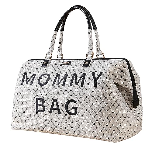 Sunveno Mommy Bag for Hospital, Large Maternity Weekender for Labor and Delivery, Stylish Travel Tote with Organizer Pouches & Changing Pad, Overnight Bag for Mom and Baby Essentials