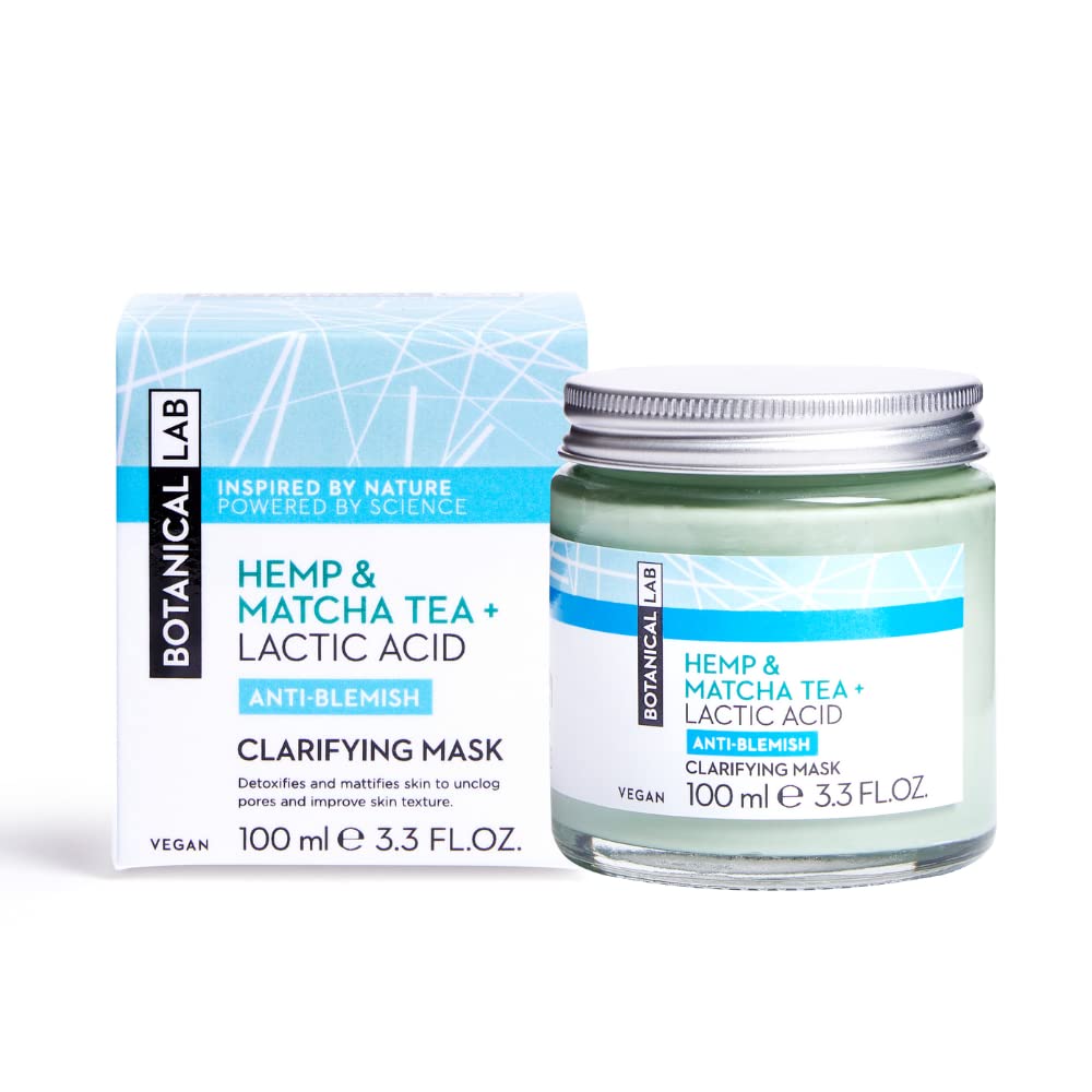 Botanical LabHemp Matcha Clarifying Face Mask 100ml, Green, Green Tea, 100 millilitre