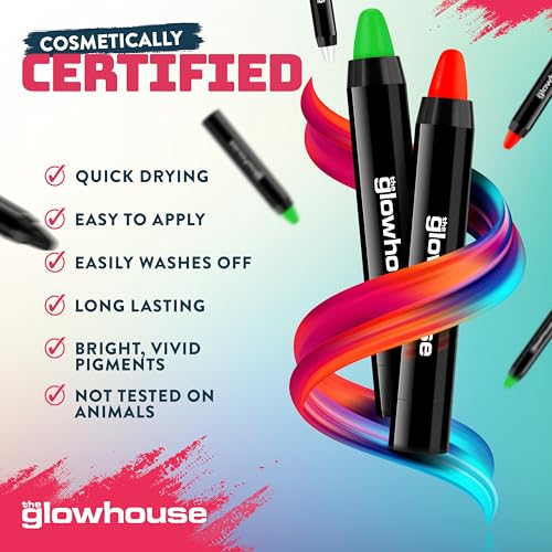 Gesichtsbemalungsstift, Körpermalstifte, einfarbig, schweißfest, wasserfest, tierversuchsfrei, für Kinder und Erwachsene, Kostümfeste, Halloween (schwarz)