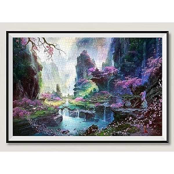 Rompecabezas de Madera 3000 Piezas/Hermoso cañón Lleno de Flores/Adecuado para Juegos Familiares Infantiles