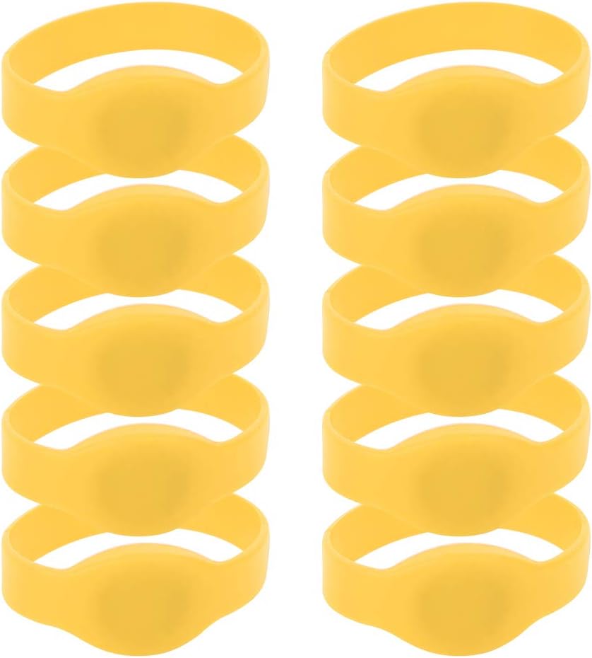 Dioche RFID Wristbands 13.56MHz Silicone Waterproof 10 Pack – Rewritable NFC IC Access Control Bracelets, Contactless Smart Wrist Bands for Gym Pool Sauna Hotel Events, Durable Reusable Entry Bands