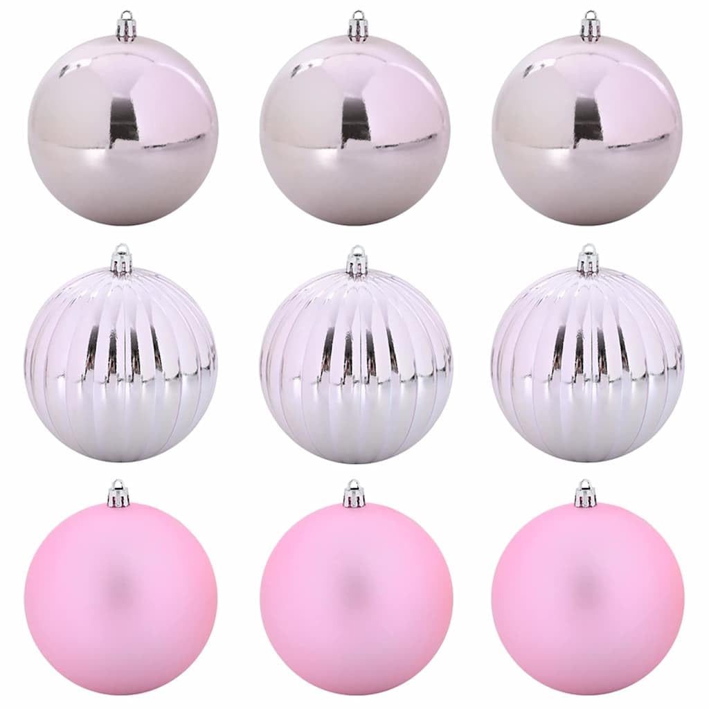 Weihnachtsbaumkugel Set XL 9 STK. Rosa Ø 15 cm Kunststoff