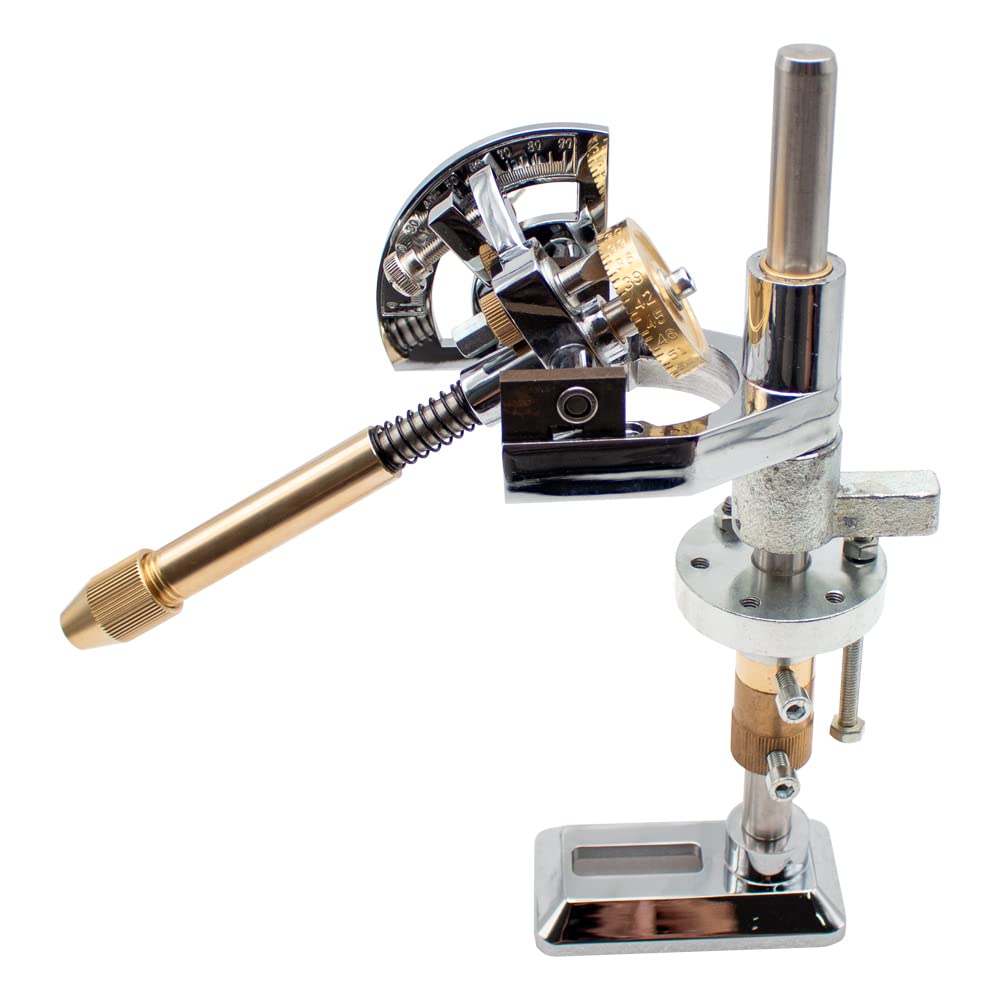 Jieotwice Gemstones Grinding Faceted Manipulator Jade Milling Tool Angle Milling Tool Adjustable Height + Positioner + Lotus (Upgraded Version, 64 Scales)