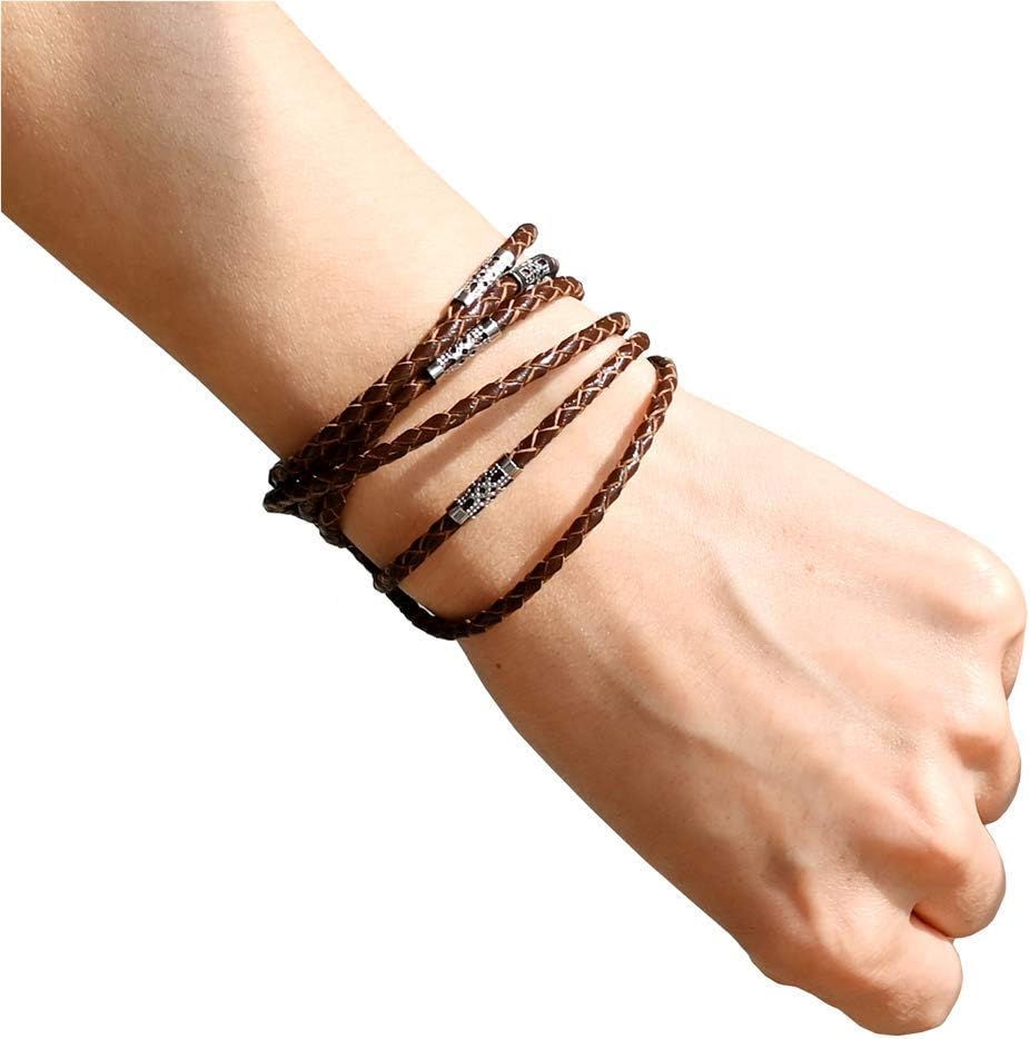 Genuine Leather Band, Brown, Compatible with Fitbit Inspire HR/Inspire/Inspire 2/Ace 2, Watch Band-Premium Cowhide, Double Loop Two Way Strap Pendant Bracelet for Smartwatch