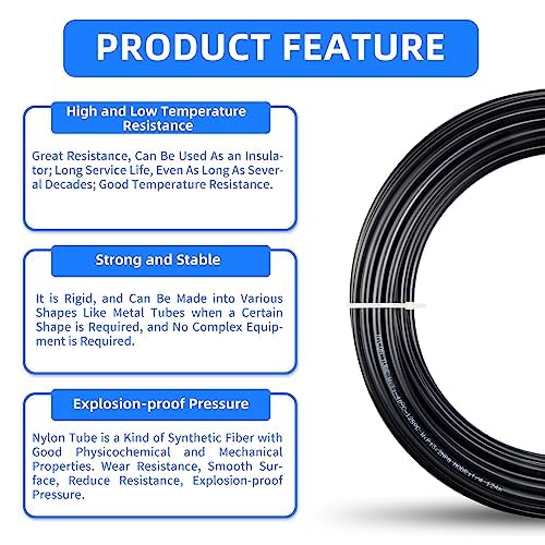 ERGAOBOY 6MM OD Black 10 Metres Nylon Pneumatic Air Hose Pipe Tube Kit for Fluid Transfer Brake System - Image 4