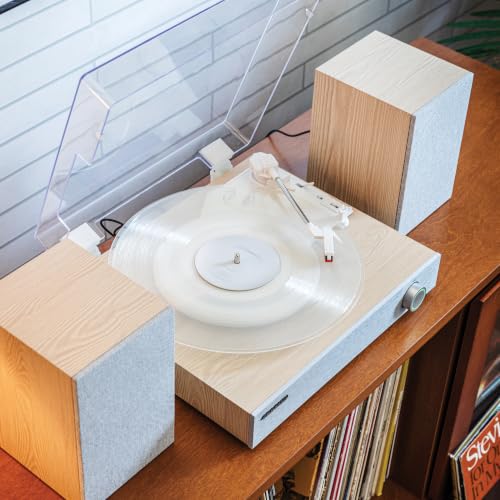 Image of Crosley CR7503A-NA Zane Record Player with Speakers, Natural