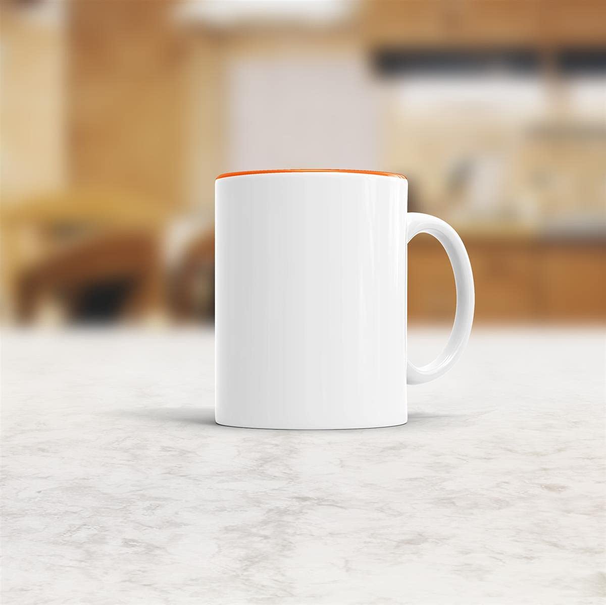 Bastel-Tassen ohne Druck zum Bemalen aus Hochwertiger Keramik Einzeln oder im Set/Mug/Cup/Becher/Pott - Innen Orange 24er Set