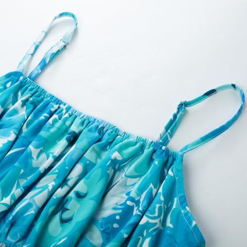 Image of GRACE KARIN Summer Dresses for Women 2026 Vacation,Smocked Floral Maxi Dress,Boho Beach Sundress with Pocket Fashion Clothing