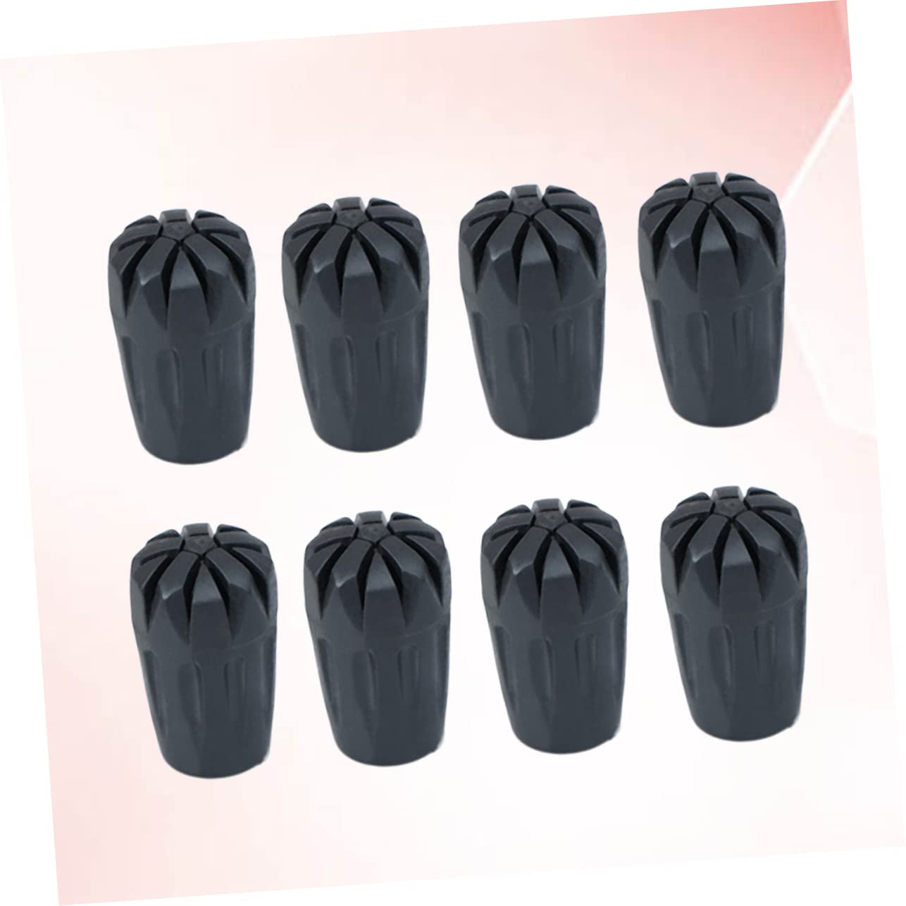 Garneck 8pcs Rubber Trekking Cane Tip Protectors for Hiking Poles Replacement Tips with Gasket Lightweight Accessory for Walking Sticks Black