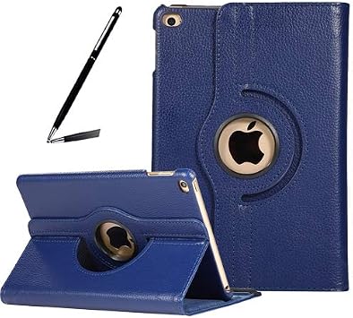 iPad 10.2 Case, iPad 7th Generation Case, Notepad-Type, 360 Degree Rotation, Protective Cover, PU Leather, 3 Levels Adjustable, Stand Function, Secure Band, Prevents Falling, Stylish, Simple, 2019 Release, Compatible with iPad 10.2-Inch, darkblue