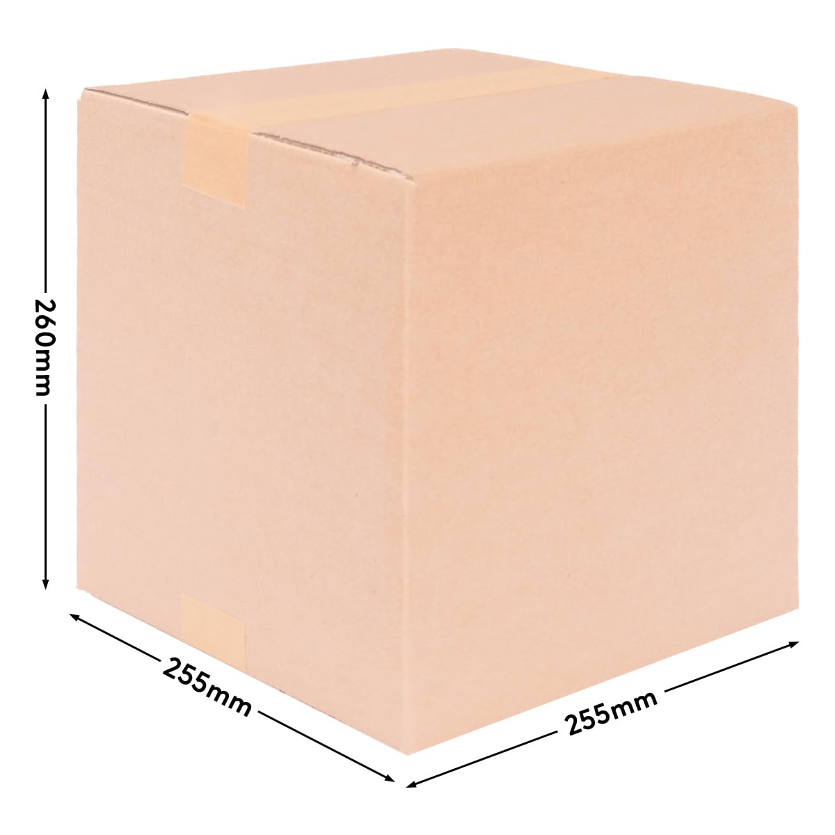 OfficeKing® 100 x Faltkartons 250 x 250 x 250 mm | variable Höhe bei 210 und 135 mm | Marken-Qualität Versandverpackung Versandkarton Karton