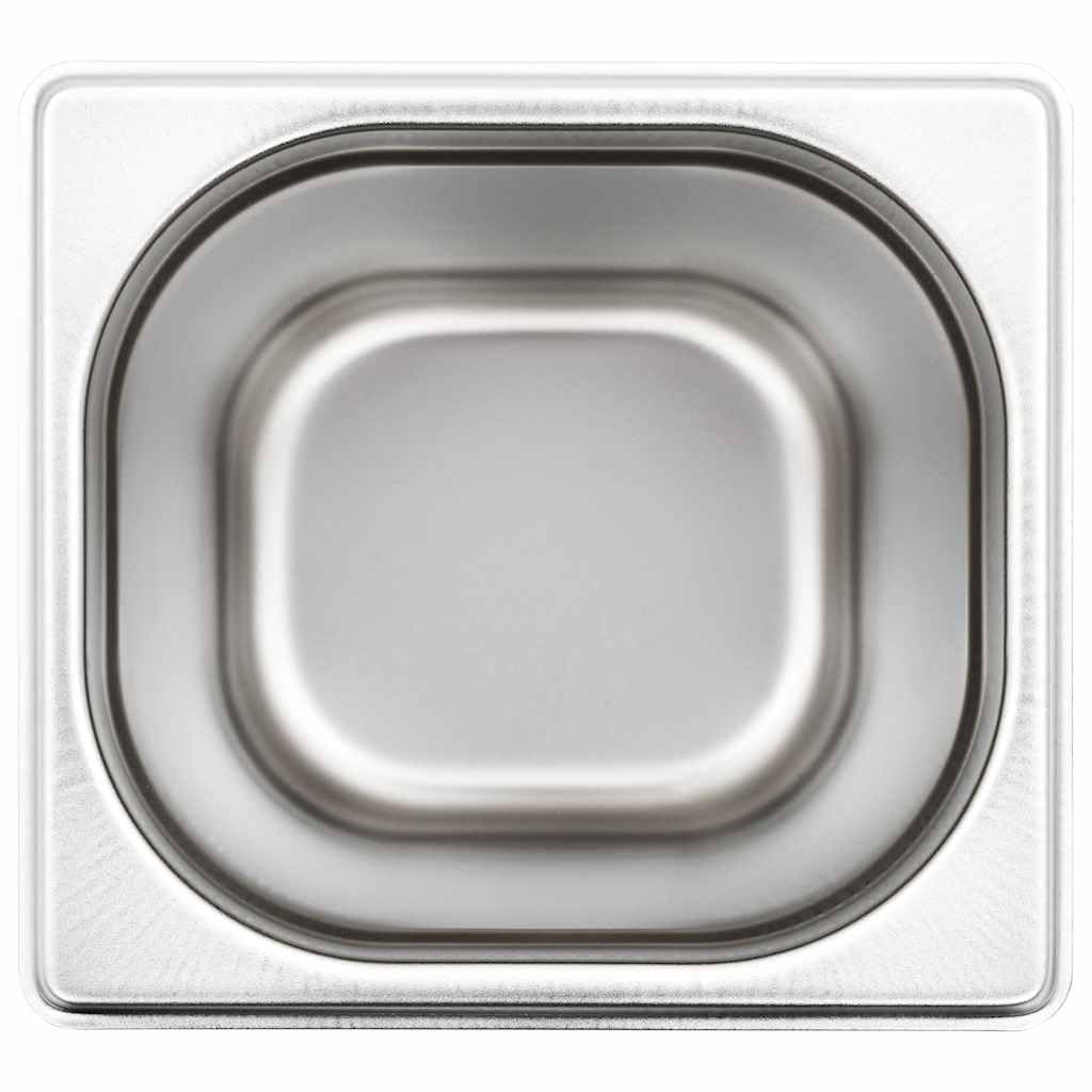 8 recipientes para gastronomía, GN 1/6, acero inoxidable, 176 x 162 x 200 mm, recipiente GN profesional para cocina, gastronomía y catering, apto para lavavajillas, apilable, volumen de 3,4 L