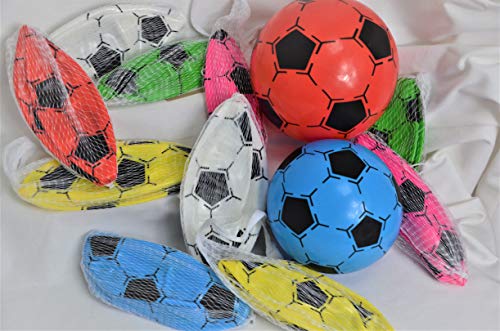 Schnooridoo 12 x Kunststoffball Fussball Ball 20 cm PVC Fußball im Netz Give Away Kindergeburtstag