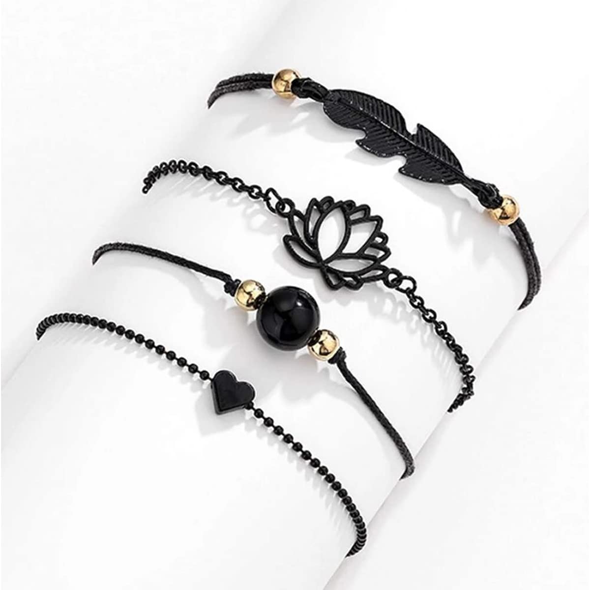 Contemporary Bracelet Set - Silver Toned (Set of 4)
