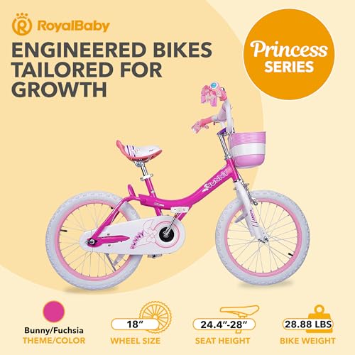 Image of Royalbaby Princess Girls Kids Bike 12 14 16 18 20 Inch Children Bicycle with Basket for Age 3-12 Years