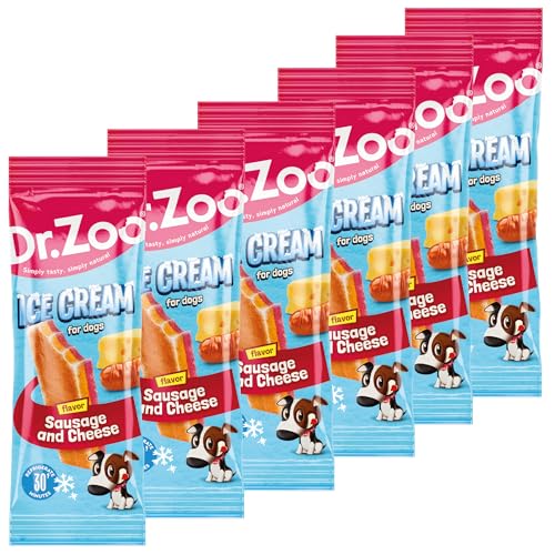 Schecker Hundesnack - HELADO Hunde Kau EIS - 30 Minuten kühlen oder einfrieren - fertig! - Hundeeis - 6 Stück (6 Schinken-Käse)