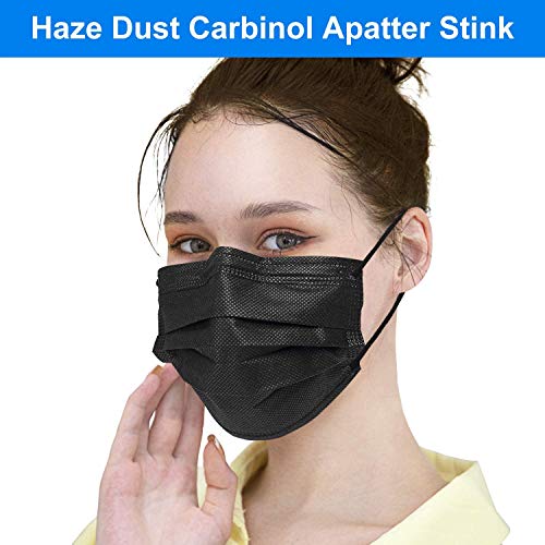 Black Disposable Face Masks, 50 Pcs Face Masks Disposable Masks - Thumbnail 2
