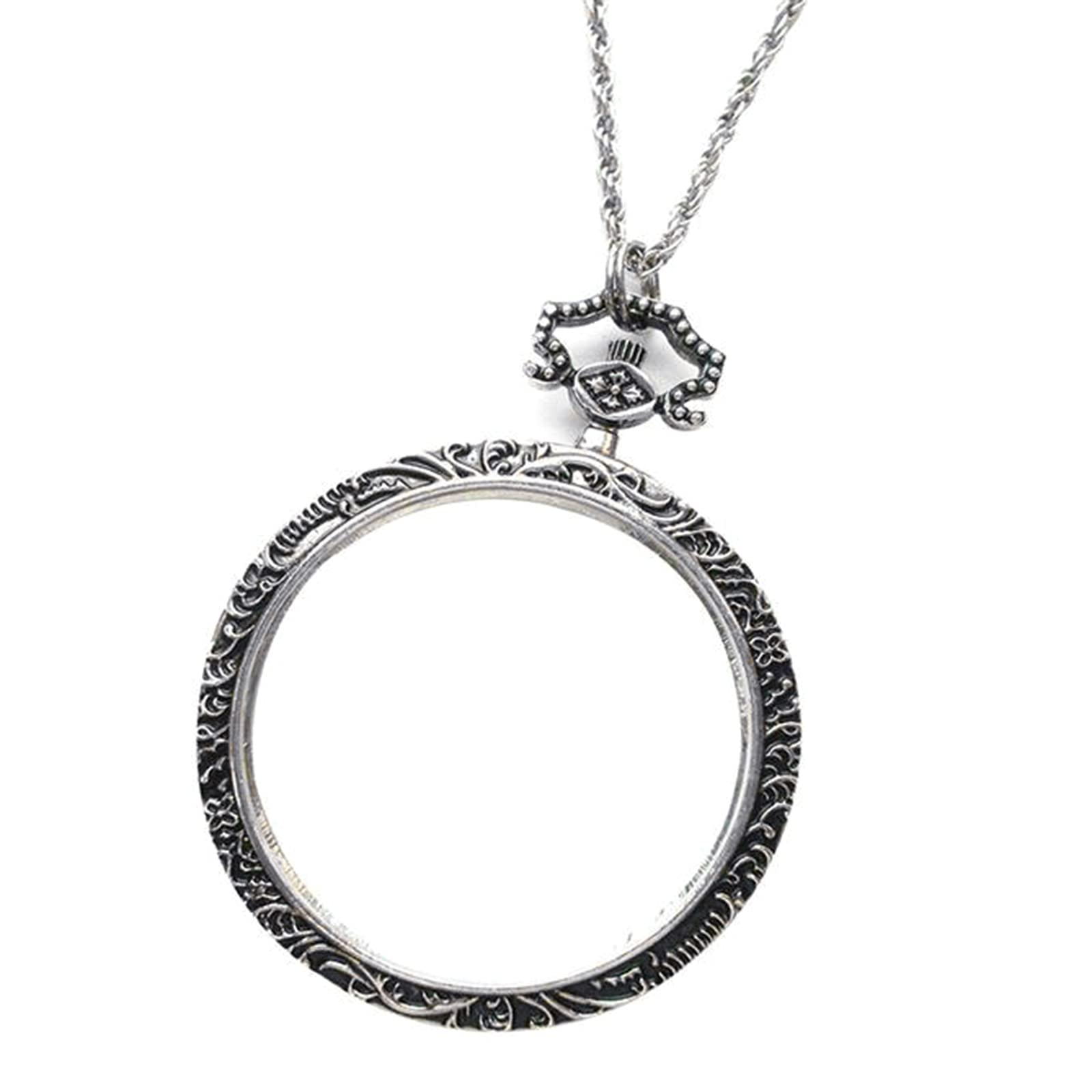 Glass Necklace Pendant 3X Necklace Magnifier Chain Monocle Magnifier Pendant Glass Pocket Hanging