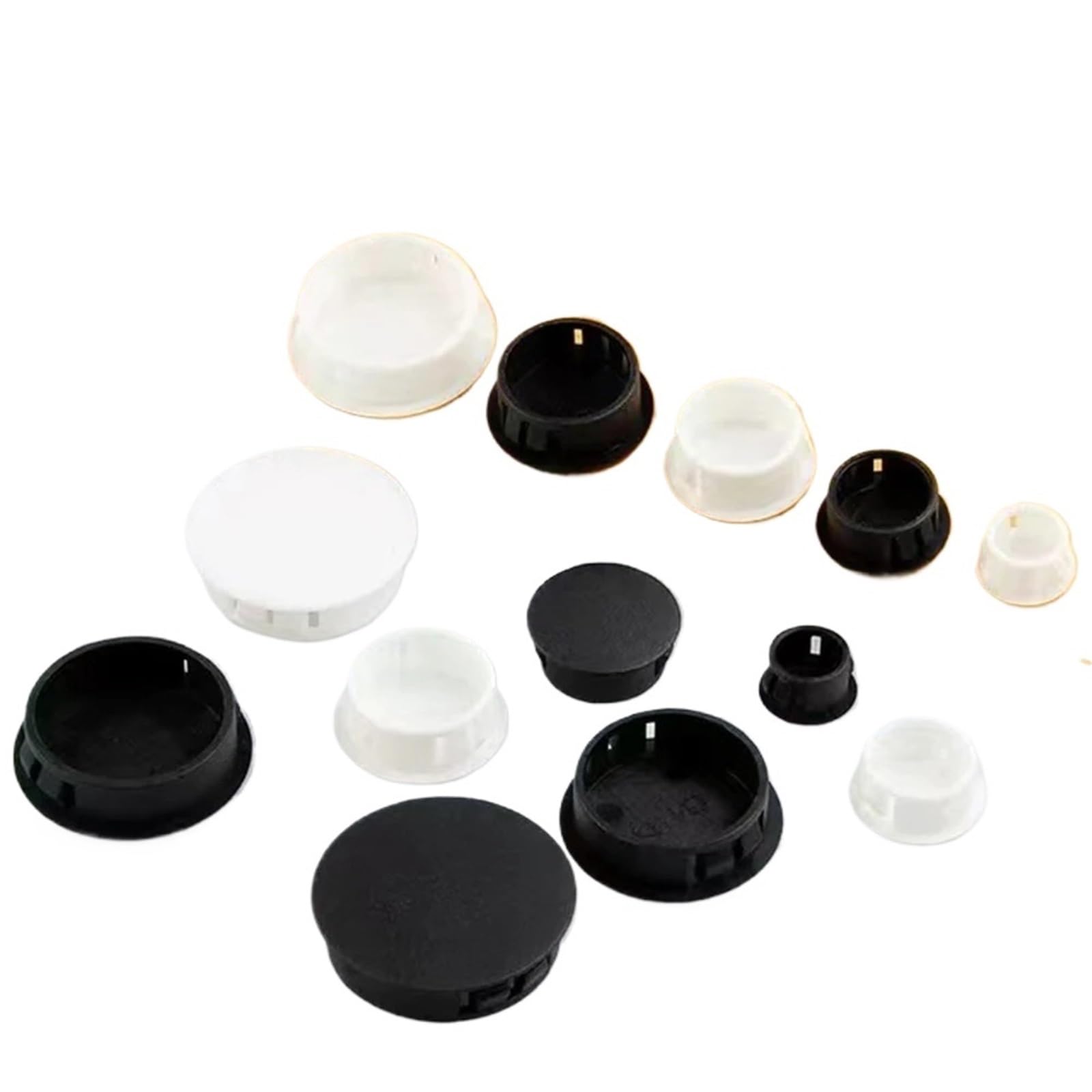 10Pcs Round Plastic Cover Furniture Snap Hole Plug Panel Drilling Screw Nylon Plugs Dust Caps(Black,13mm)