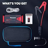 Povasee Jump Starter, 3000A Portable Jump Starter, for All Gas,up to 8L Diesel,12V Car Battery Charger Jump Starter, Jump Starter Battery Pack with 23800mAh Power Bank, Quick Charge, LED Light - 6